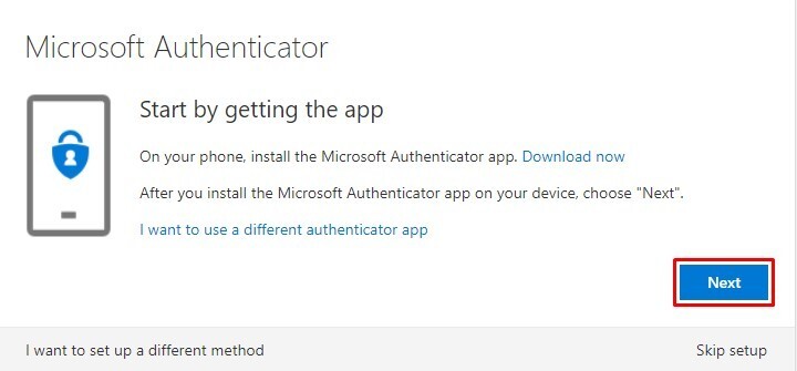 Screenshots for the configuration of multifactor authentication by app.