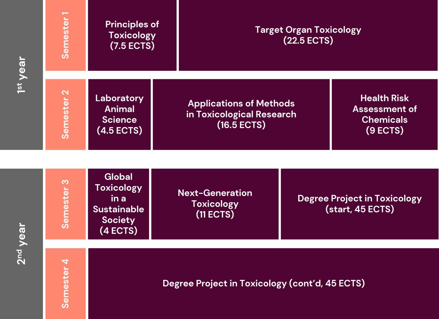 Course overview Master's programme in Toxicology from 2026