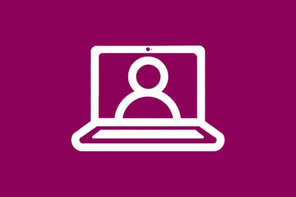 Icon of a laptop with webinar