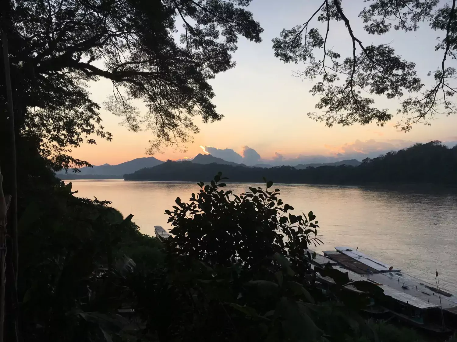 Sunset over the Mekong river