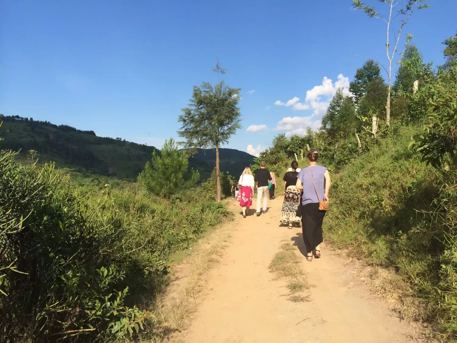 Students on the countryside in Uganda