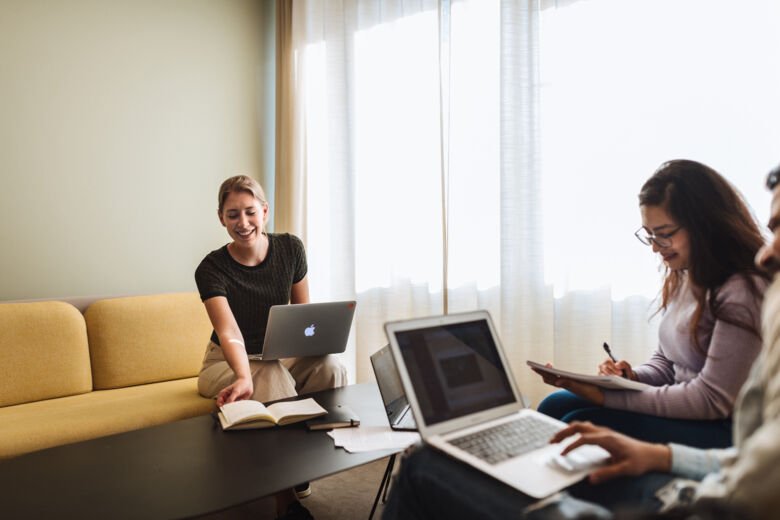 Students studying together