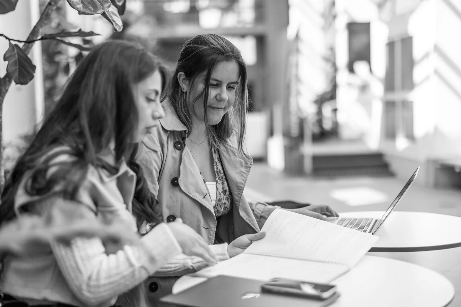 Students indoors at campus Solna during the spring semester of 2022.