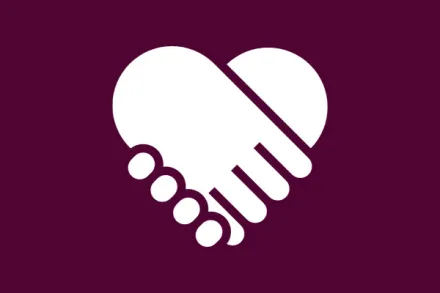 Illustration of two hands holding hands forming a heart.